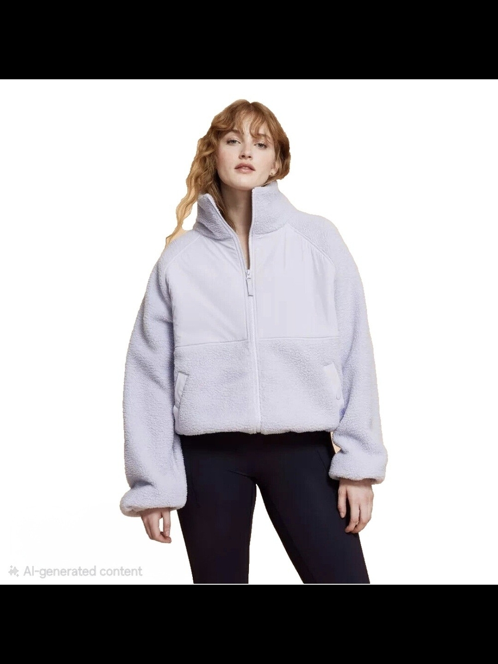 light purple Blogilates Campfire High Pile FleCozy Lavender Sherpa Zip-Up Jacket